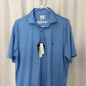 Tailor Byrd Badminton Print Performance Polo